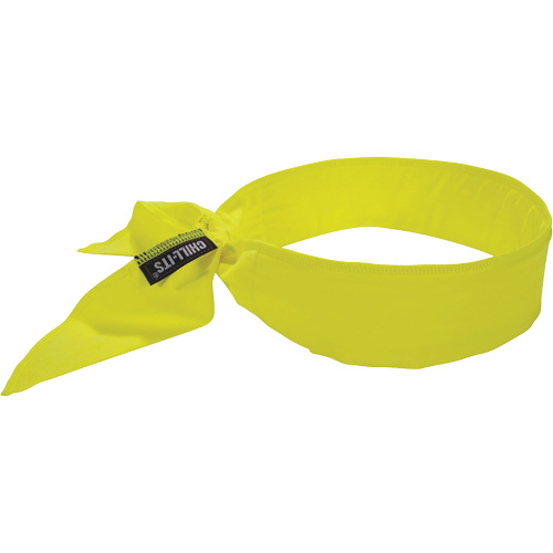 Chill-Its 6702 Cooling Headband with Embedded Polymers & Tie Closure, High Visibilty Lime-Yellow Southpoint Industrial Supply