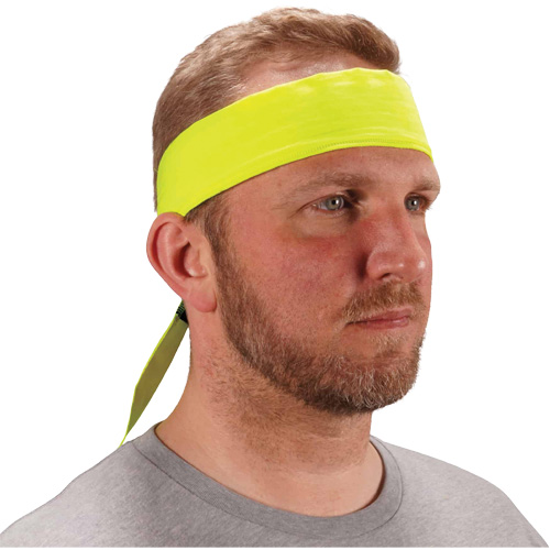 Chill-Its 6702 Cooling Headband with Embedded Polymers & Tie Closure, High Visibilty Lime-Yellow Southpoint Industrial Supply