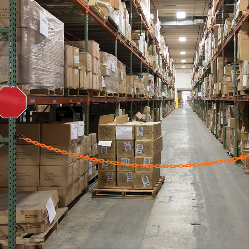 Ensemble de barri&egrave;re &agrave; chaîne magn&eacute;tique pour l'entrep&ocirc;t, Orange Southpoint Industrial Supply