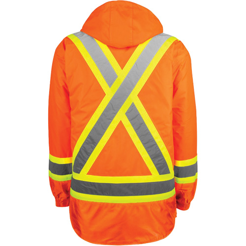 Manteau haute visibilit&eacute; 7-en-1, Polyester, Orange haute visibilit&eacute;, 4T-Grand Southpoint Industrial Supply