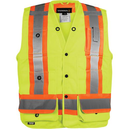 High-Visibility Surveyor's Vest, High Visibility Orange, Small, Polyester Southpoint Industrial Supply