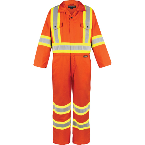 Combinaison non doubl&eacute;e haute visibilit&eacute;, Petit, Orange haute visibilit&eacute; Southpoint Industrial Supply