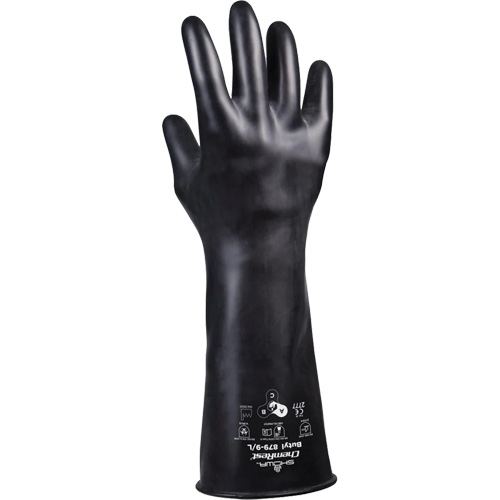 879 Acid-Resistant Gloves, Size 2X-Large/11, 14" L, Butyl Rubber, 28-mil Southpoint Industrial Supply