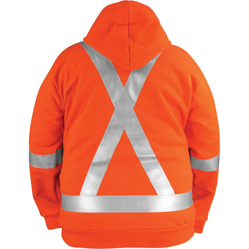 High-Visibility Wind Resistant Zip-Front Sweatshirt with DetachableHood, Men's, X-Large, High Visibility Orange, 27.7 cal/cm² Southpoint Industrial Supply