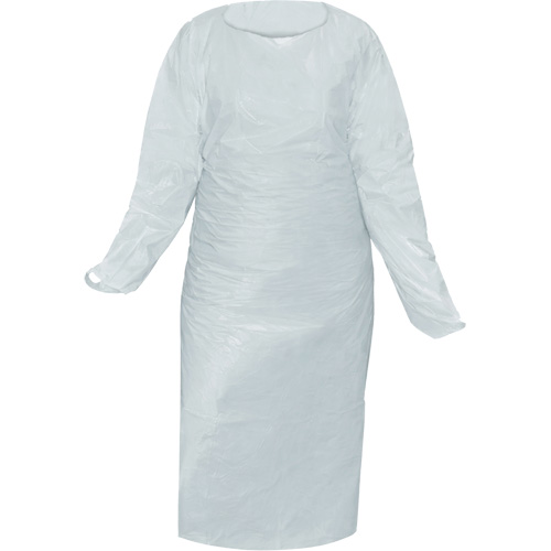 CoverMe Gown with Thumbholes, One Size, White, Polyethylene Southpoint Industrial Supply