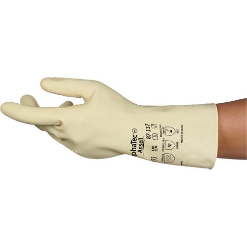 Gants naturels et l&eacute;gers AlphaTec 87-137, Taille 10, 11,8" lo, Latex de caoutchouc, 16 mils Southpoint Industrial Supply