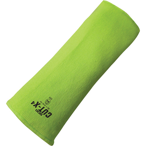 Cut-X&reg; Cut-Resistant Sleeve, Fibreglass/Polyethylene, 10", ASTM ANSI Level A4, High Visibility Lime Southpoint Industrial Supply