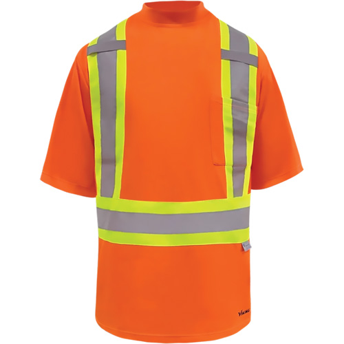 Viking&reg; Safety Bamboo Lined T-shirt, Polyester, Small, High Visibility Orange Southpoint Industrial Supply