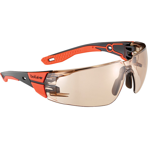 Lunettes de s&eacute;curit&eacute; RUSH+ 2.0 avec monture noire et rouge, M/G, Lentille Cuivre, Antibu&eacute;e/Anti-&eacute;gratignures, ANSI Z87+ Southpoint Industrial Supply