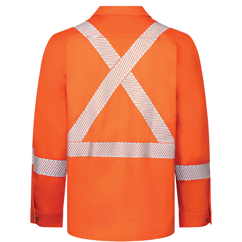 Chemise de travail haute visibilit&eacute; &agrave; bandes segment&eacute;es 7 oz de luxe Avenger, Style 652, Hommes, 4T-Grand (grande taille), Orange Southpoint Industrial Supply