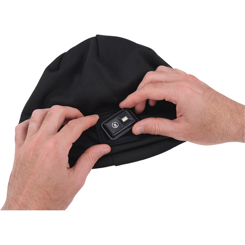 N-Ferno&reg; Winter Skull Cap with LED Rechargeable Light, Fleece Lining, One Size, Black Southpoint Industrial Supply