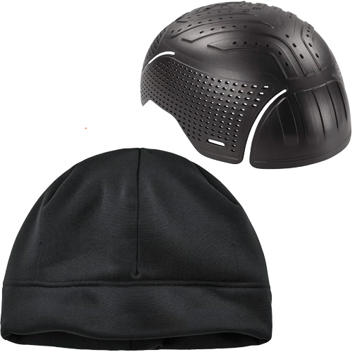 Bonnet &agrave; fermeture &eacute;clair pour l'hiver N-Ferno & insert sous-casque, Doublure en Molleton, Moyen/Petit, Noir Southpoint Industrial Supply