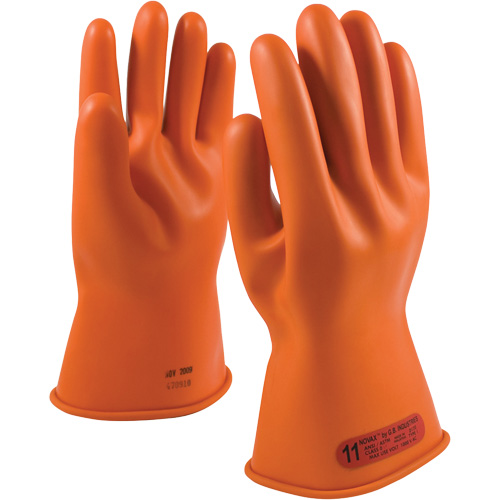 NOVAX&reg; Rubber Insulating Glove with Straight Cuff, ASTM Class 0, Size 8.5, 11" L Southpoint Industrial Supply