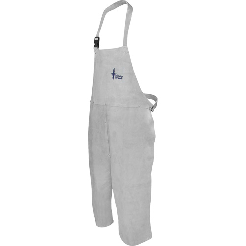 Leather Welding Apron, Split-Leg Bib, 48" L, Pearl Grey Southpoint Industrial Supply