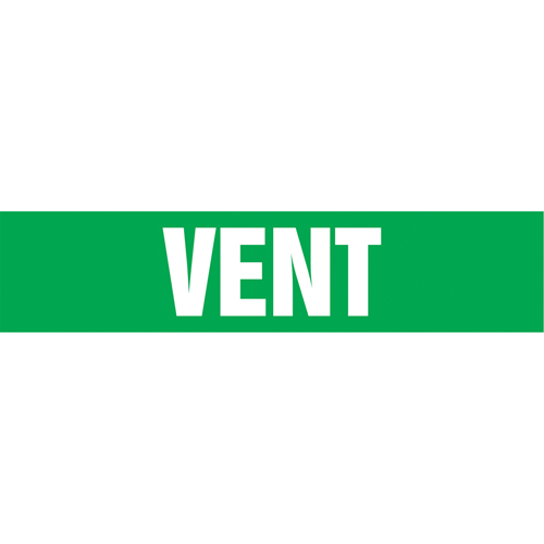 Marqueurs de tuyau "Vent", Autocollant, 2-1/2" h x 12" la, Blanc/vert Southpoint Industrial Supply