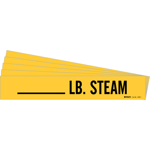 "LB. Steam" Pipe Markers, Self-Adhesive, 2-1/4" H x 2-3/4" W, Black on Yellow Southpoint Industrial Supply