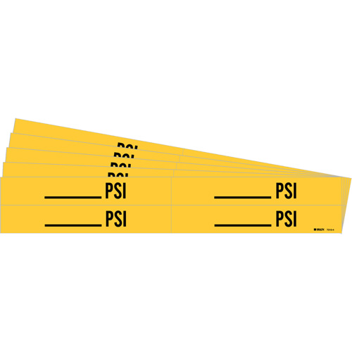 Marqueurs de tuyau avec espace vierge suivi de PSI, Autocollant, 1-1/8" h x 7" la, Noir sur jaune Southpoint Industrial Supply