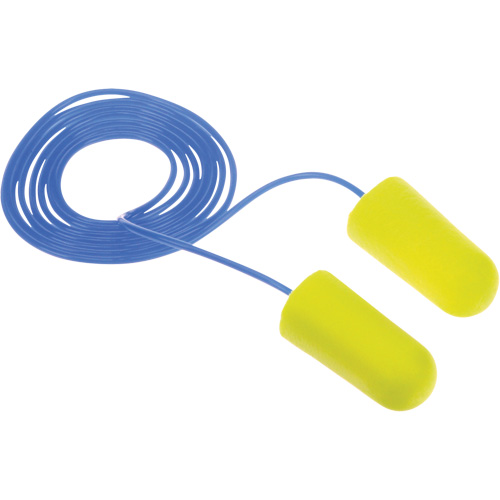 Bouchons d'oreilles n&eacute;on jaune E-A-Rsoft, Vrac - Sac en poly, Avec cordon Southpoint Industrial Supply