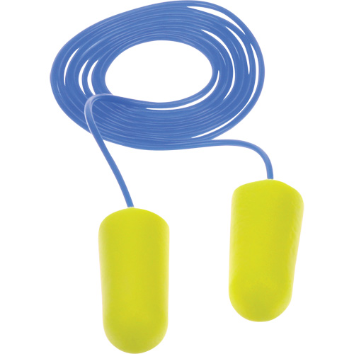 Bouchons d'oreilles n&eacute;on jaune E-A-Rsoft, Vrac - Sac en poly, Avec cordon Southpoint Industrial Supply