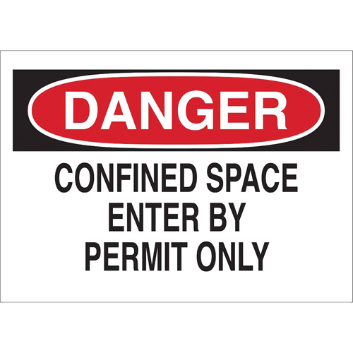 Enseigne "DANGER Confined Space Enter By Permit Only", 10" x 14", Polystyr&egrave;ne, Anglais Southpoint Industrial Supply