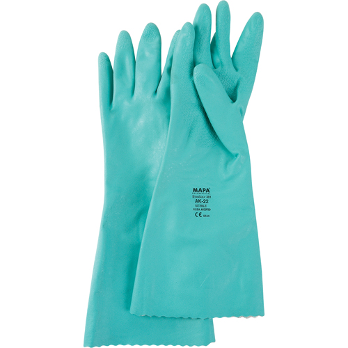 StanSolv&reg; Embossed Z-Pattern Grip Gloves, Size Small/7, 14" L, Nitrile, Interlock Inner Lining, 11-mil Southpoint Industrial Supply
