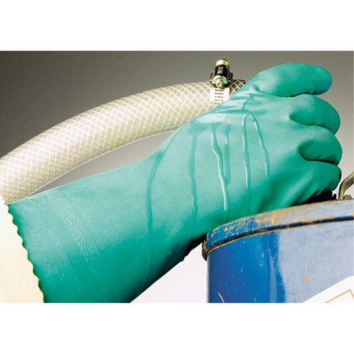 Gants &agrave; prise emboss&eacute;e &agrave; motif en Z StanSolv, Taille Moyen/8, 14" lo, Nitrile, Doublure en Interlock, 11 mils Southpoint Industrial Supply