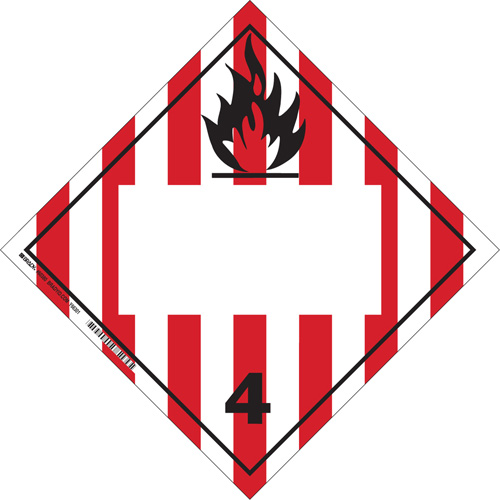 Flammable Solids TDG Placard, Adhesive Vinyl Southpoint Industrial Supply