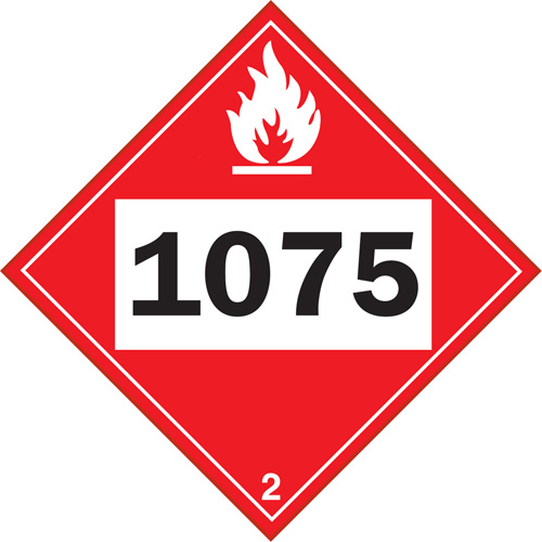 Plaque-&eacute;tiquette TMD 1075 pour gaz inflammable oxyg&egrave;ne liqu&eacute;fi&eacute;, Plastique Southpoint Industrial Supply