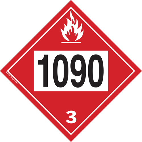 1090 Acetone Flammable Liquid TDG Placard, Plastic Southpoint Industrial Supply