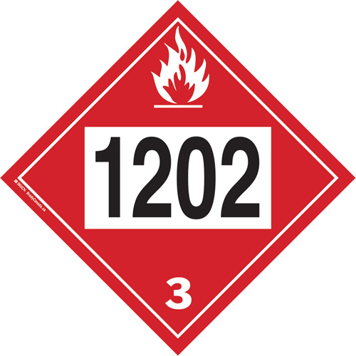 Plaque-&eacute;tiquette TMD 1202 pour liquide inflammable huile combustible, Plastique Southpoint Industrial Supply