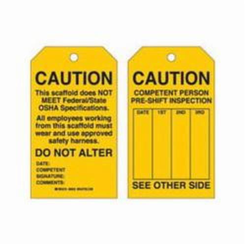 Scaffold Safety Tags, Polyester, 4" W x 7" H, English Southpoint Industrial Supply