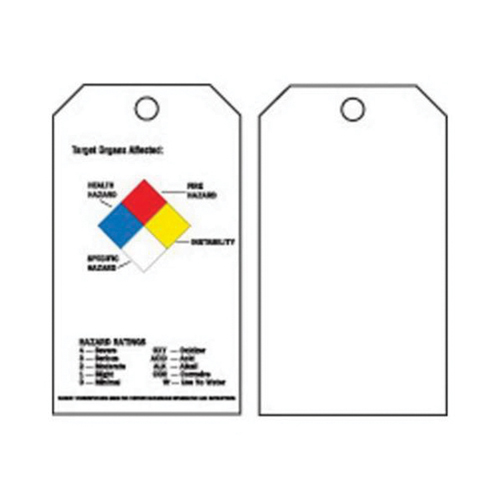 Right-To-Know Tags, Polyester, 3" W x 5-3/4" H, English Southpoint Industrial Supply