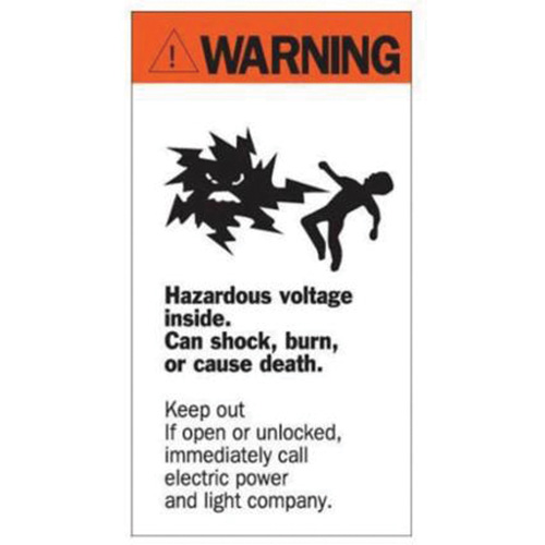 Enseigne Warning Hazardous Voltage, 8" x 4-1/2", Acrylique, Anglais avec pictogramme Southpoint Industrial Supply