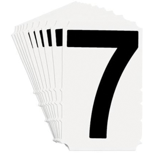 Quick-Align&reg; Individual Gothic Number & Letter Labels, 7, 4" H, Black on White Southpoint Industrial Supply