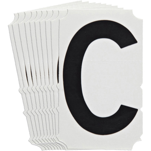 Quick-Align&reg; Individual Gothic Number and Letter Labels, C, 4" H, Black Southpoint Industrial Supply