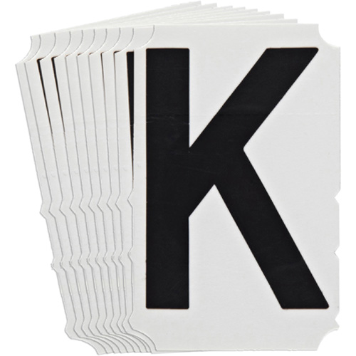 Quick-Align&reg;Individual Gothic Number and Letter Labels, K, 4" H, Black Southpoint Industrial Supply