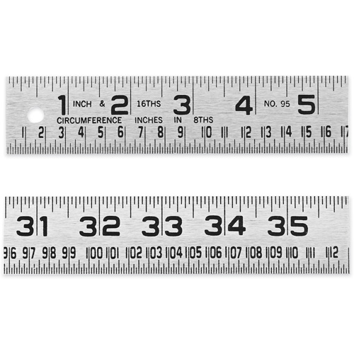 R&egrave;gle de circonf&eacute;rence pour ferblantier, 4' lo, Acier, Graduations de 1/16" Southpoint Industrial Supply