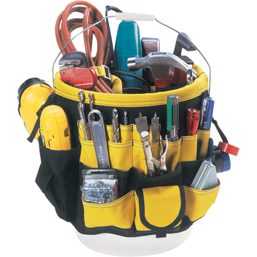 Tool Bucket Organizer, 6" L x 11" W x 12" H, Nylon, Black/Yellow Southpoint Industrial Supply