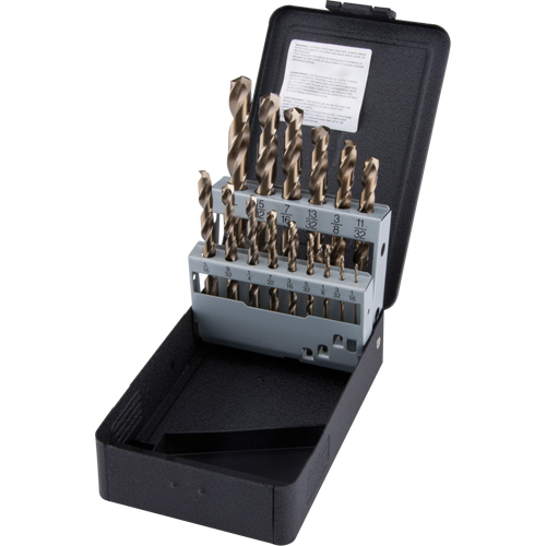 Jobber Length Drill Bit Set, 15 Pieces, High Speed Cobalt Southpoint Industrial Supply