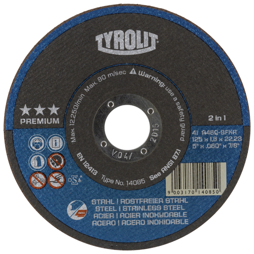 Cutting Disc, 6" x 1/16", 7/8" Arbor, Type 1, Aluminum Oxide, 10200 RPM Southpoint Industrial Supply