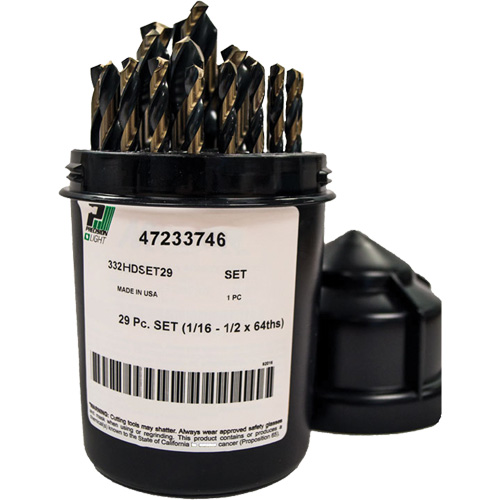 Jeu de forets robustes, 29 morceaux, Acier rapide Southpoint Industrial Supply