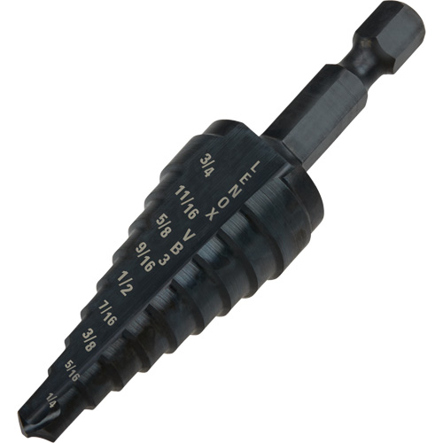 Foret &eacute;tag&eacute; no 3, 1/4" - 3/4", Incr&eacute;ments de 1/16", Acier rapide Southpoint Industrial Supply
