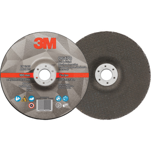 Cut & Grind Wheel, 7" x 1/8", 7/8" Arbor, Type 27, Ceramic Southpoint Industrial Supply
