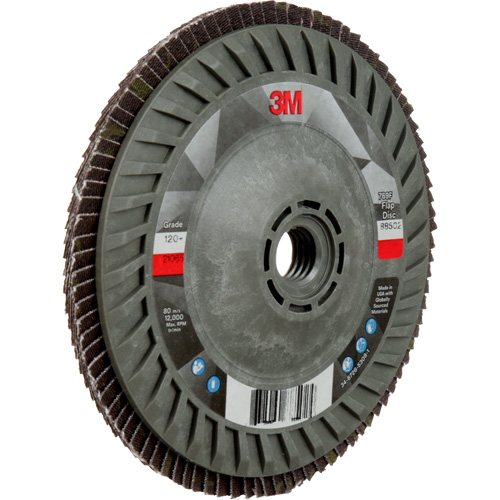 Disque &agrave; lamelles &agrave; changement rapide 769F, 5" x 5/8"-11, Type 27, Grain 120+, C&eacute;ramique Southpoint Industrial Supply