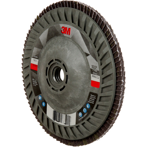 Disque &agrave; lamelles &agrave; changement rapide 769F, 5" x 5/8"-11, Type 27, Grain 120+, C&eacute;ramique Southpoint Industrial Supply