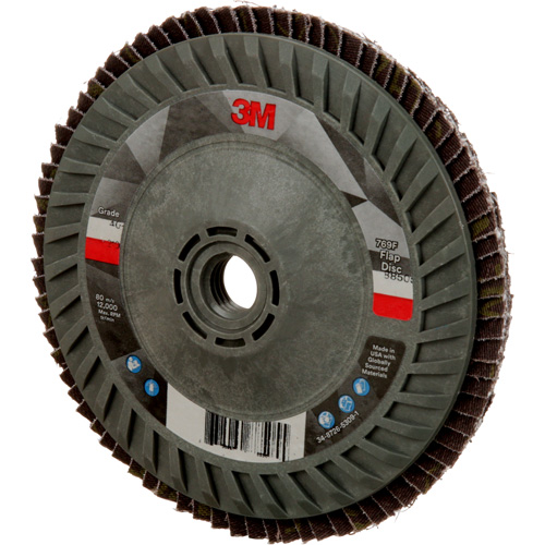 Disque &agrave; lamelles &agrave; changement rapide 769F, 5" x 5/8"-11, Type 27, Grain 40+, C&eacute;ramique Southpoint Industrial Supply