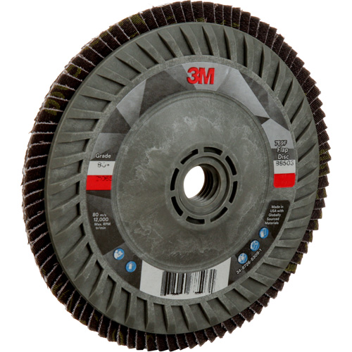 Disque &agrave; lamelles &agrave; changement rapide 769F, 5" x 5/8"-11, Type 27, Grain 80+, C&eacute;ramique Southpoint Industrial Supply