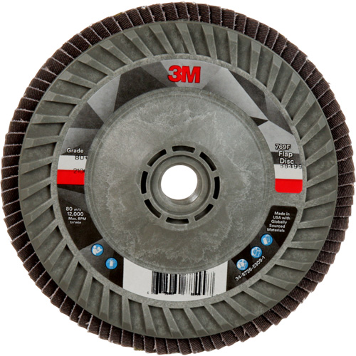 Disque &agrave; lamelles &agrave; changement rapide 769F, 5" x 5/8"-11, Type 29, Grain 80+, C&eacute;ramique Southpoint Industrial Supply