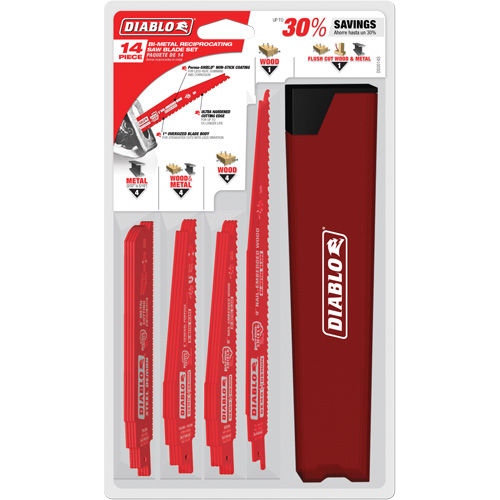 Jeu de lames de scie alternative pour d&eacute;molition du m&eacute;tal et du bois avec clous Southpoint Industrial Supply