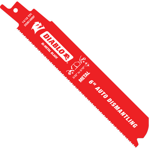 Lame de scie alternative autod&eacute;montage, Bim&eacute;tal, 14-18 Dents par pouce, 6" lo x 1" la Southpoint Industrial Supply